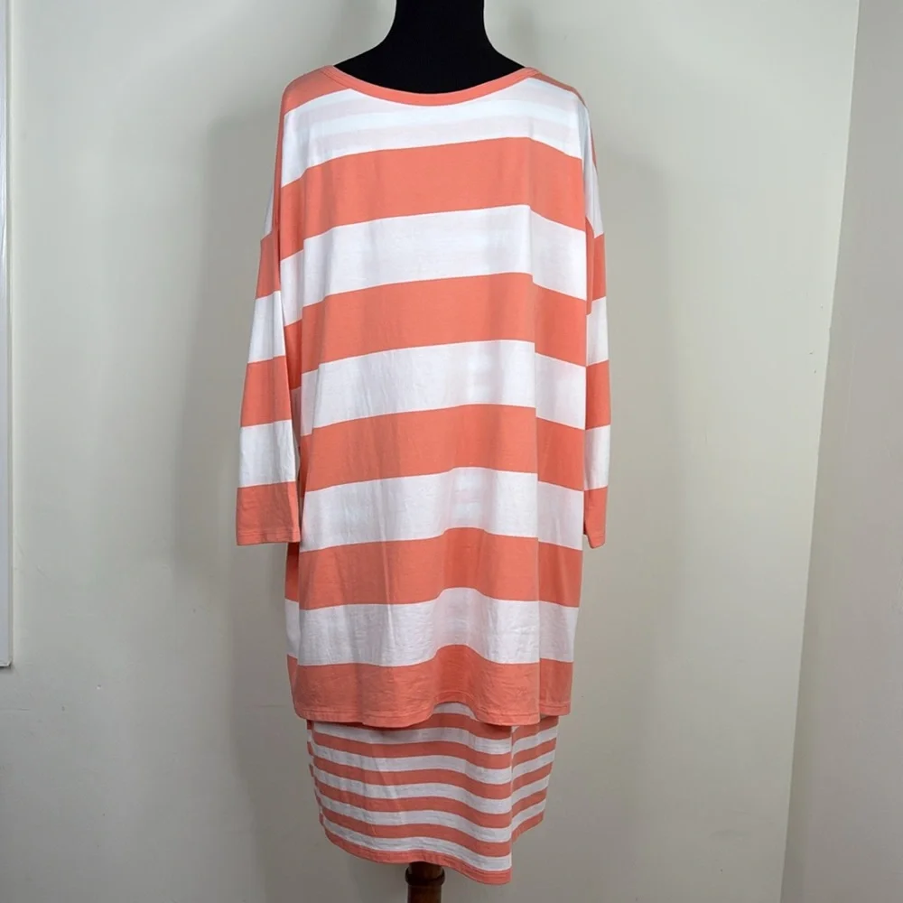 GARNET HILl Striped Coral and White Women's Dress M - Picture 7 of 9